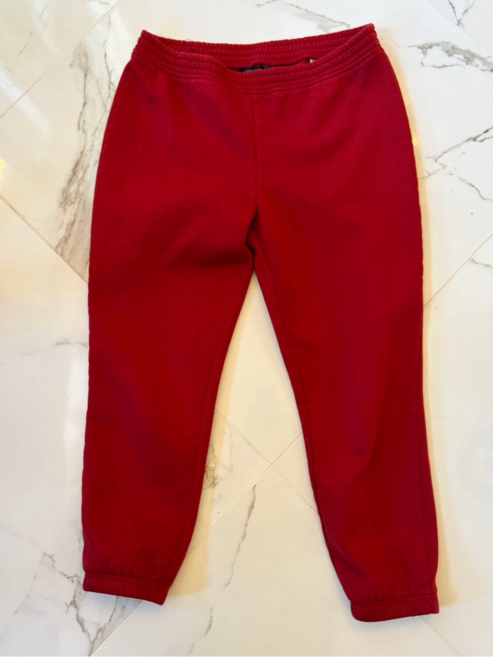 Banana Republic Deep Red Fleece Track Joggers